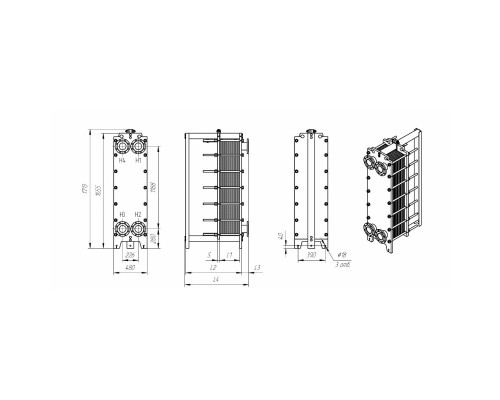 Пластинчастый теплообменник KPTS 044