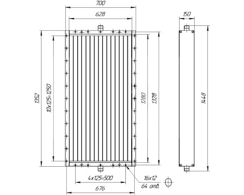 Калорифер ПСП КПТС 09.М-1К23