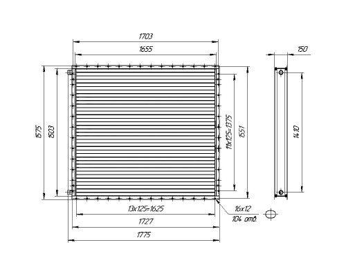 Калорифер ПСВ КПТС 14.М-1К23
