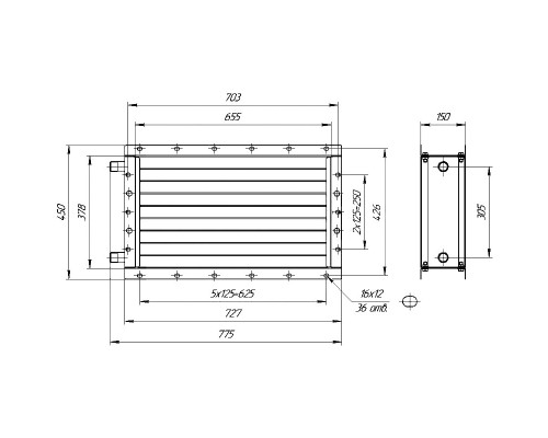 Калорифер ПСВ КПТС 02.С-1К23