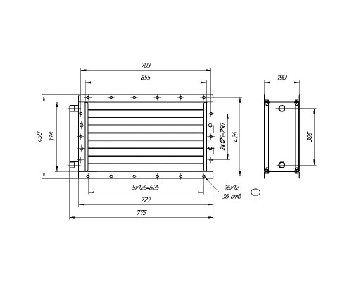 Калорифер ПСВ КПТС 02.В-1К23
