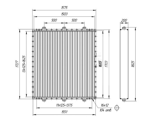 Калорифер ПСП КПТС 14.В-1К23