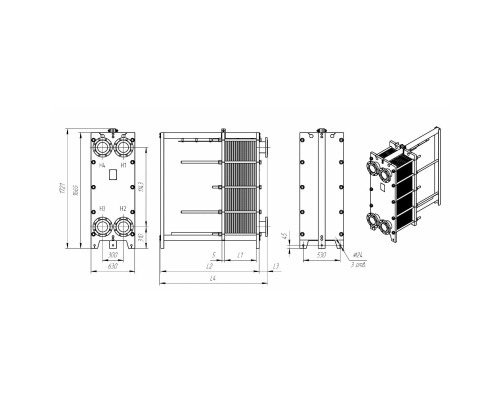 Пластинчастый теплообменник KPTS 055