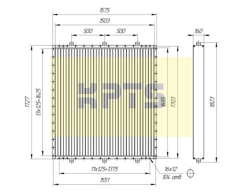 Калорифер ПСП КПТС 14.М-1К23