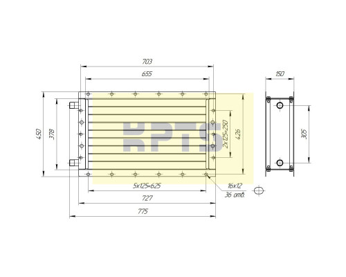 Калорифер ПСВ КПТС 02.С-1К23